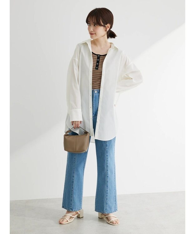 Green Parks ・ＥＬＥＮＣＡＲＥ　ＤＵＥ　バックスリットデニムパンツ Light Indigo