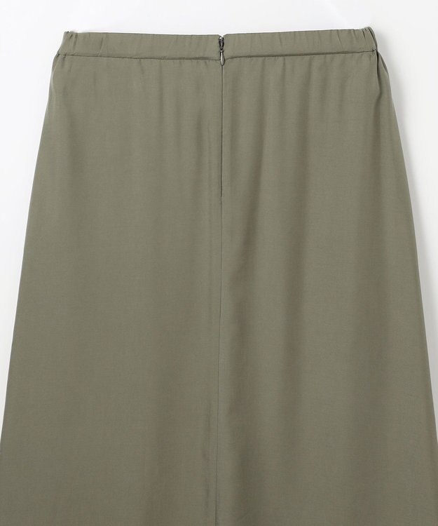 NAVE 【ReNAVE・セットアップ可/洗える/UVケア/接触冷感】フィブリルシャンブレー Aラインスカート カーキ系