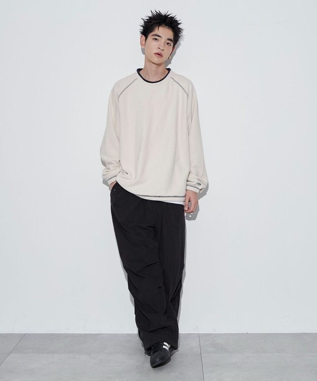 WEGO DISCUSフリースラグランPO ホワイトアイボリー