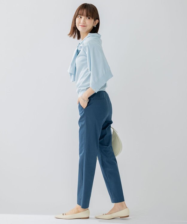 23区 L 【アンサンブル対応/洗える】プレミアム コットン カーディガン スカイブルー系