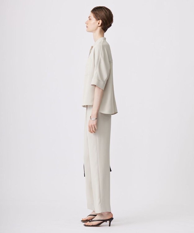 ICB L 【洗える】ライトダブルクロス クロップドシャツ トープ系