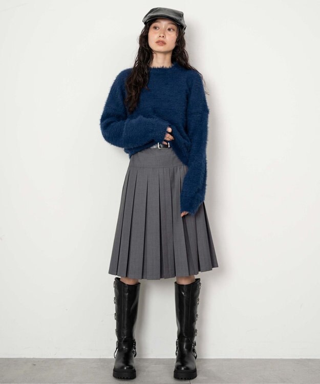 WEGO シャギーニットプルオーバー ネイビー