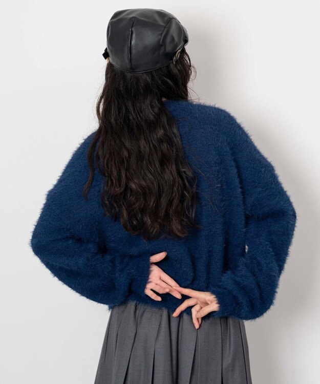 WEGO シャギーニットプルオーバー ネイビー