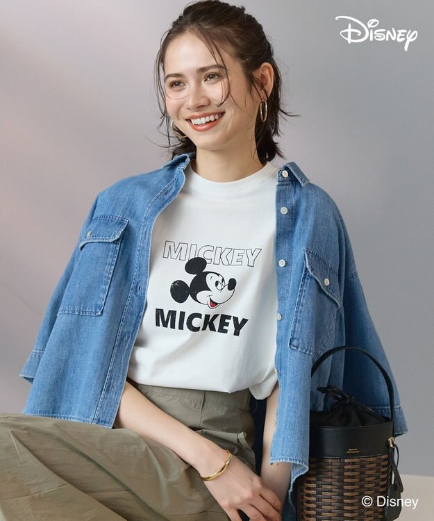 23区 【SLOW/一部店舗限定】Mickeyデザイン Tシャツ オフホワイト