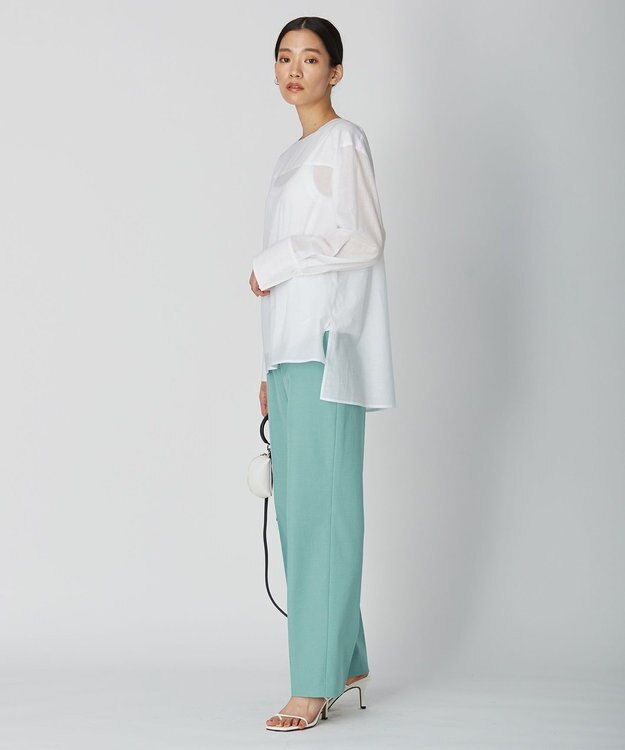 ICB 【洗える】テンセルコットンローン スクエアネックブラウス オフホワイト系