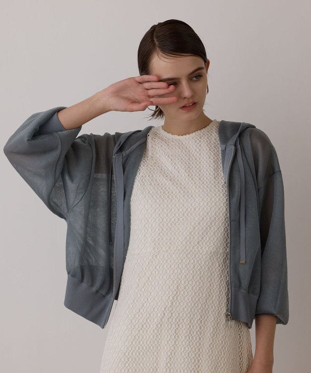 GRACE CONTINENTAL シアーニットパーカー グレー