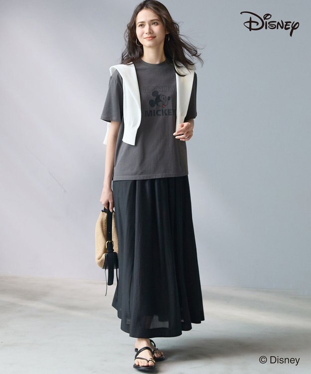 23区 【SLOW/一部店舗限定】Mickeyデザイン Tシャツ スチール