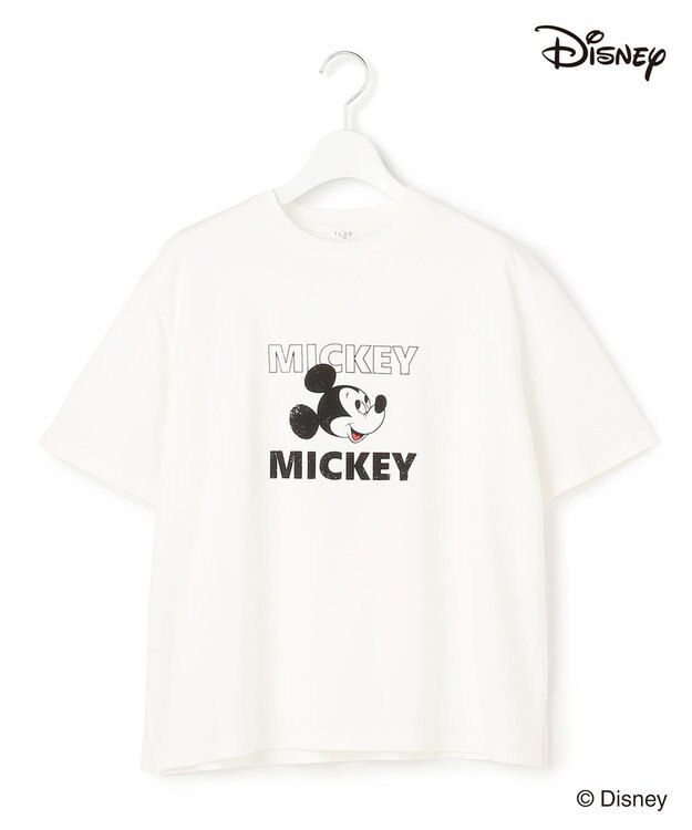 23区 【SLOW/一部店舗限定】Mickeyデザイン Tシャツ オフホワイト