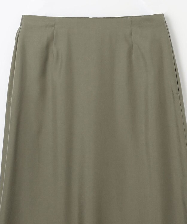 NAVE 【ReNAVE・セットアップ可/洗える/UVケア/接触冷感】フィブリルシャンブレー Aラインスカート カーキ系