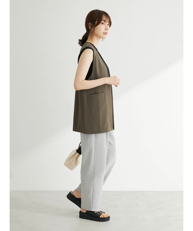 Green Parks 麻調ストレートパンツ Gray