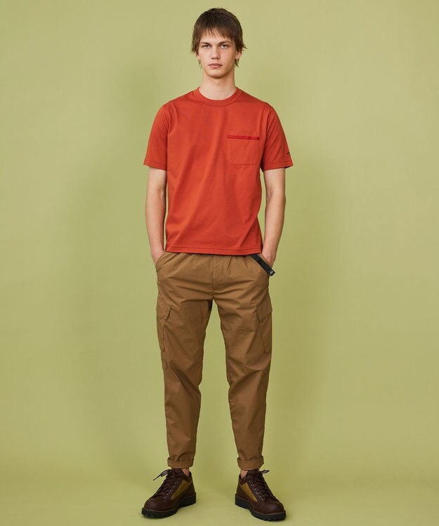 JOSEPH ABBOUD MOUNTAIN 【MADE IN JAPAN/吸水速乾/男女兼用】プレーティング天竺アウトドア Tシャツ オレンジ系