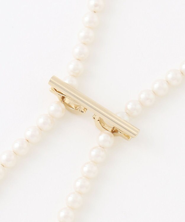 23区 クリップ パール ラリエット ネックレス ホワイト系