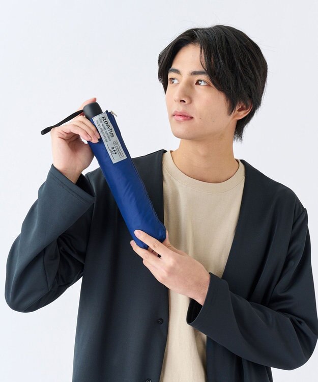 MOONBAT 【超撥水/耐風/大きい】フロータス(FLO(A)TUS) 折りたたみ傘  UV 大きいサイズ 無地 60cm ディープブルー