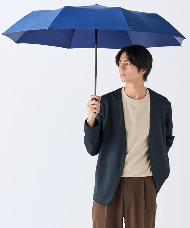 MOONBAT 【超撥水/耐風/大きい】フロータス(FLO(A)TUS) 折りたたみ傘  UV 大きいサイズ 無地 60cm ディープブルー