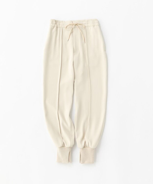 uncrave 【uncrave WHITE】ドレーピーツイル リブパンツ エクリュ