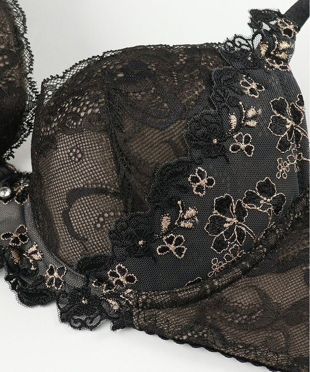 Wing ブラジャー Wing Lesiage 脇すっきりの着やせシルエット 背中の段差・脇のハミ肉軽減 【2920シリーズ】 Gカップまで対応 大きいサイズ ブラ PB2921 ウイング／ワコール ブラック