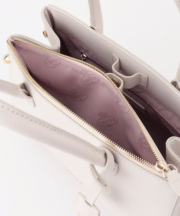 TOCCA HAPPY KEY LEATHERBAG レザーバッグ アイボリー系