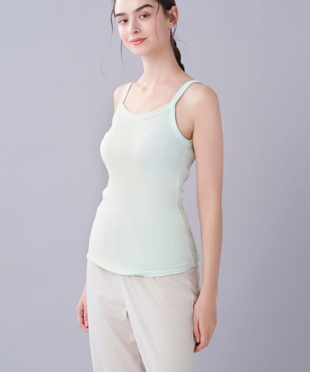 une nana cool 綿100% リブ編みコットン キャミソール ME