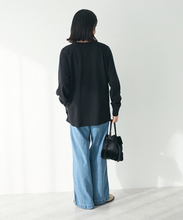 CRAFT STANDARD BOUTIQUE 洗える/とてもちラグランニットプルオーバー Black