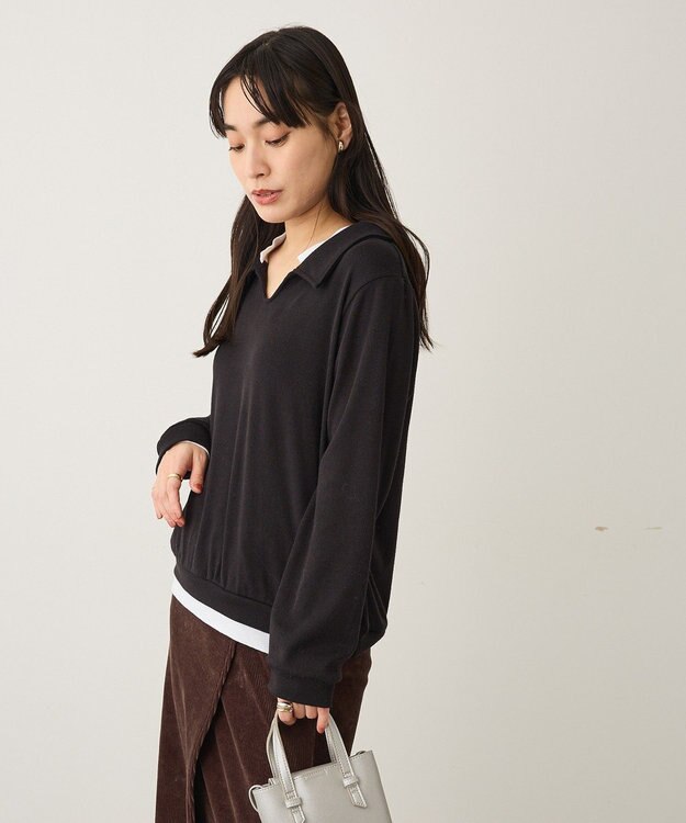 CRAFT STANDARD BOUTIQUE レイヤード風プルオーバー Black