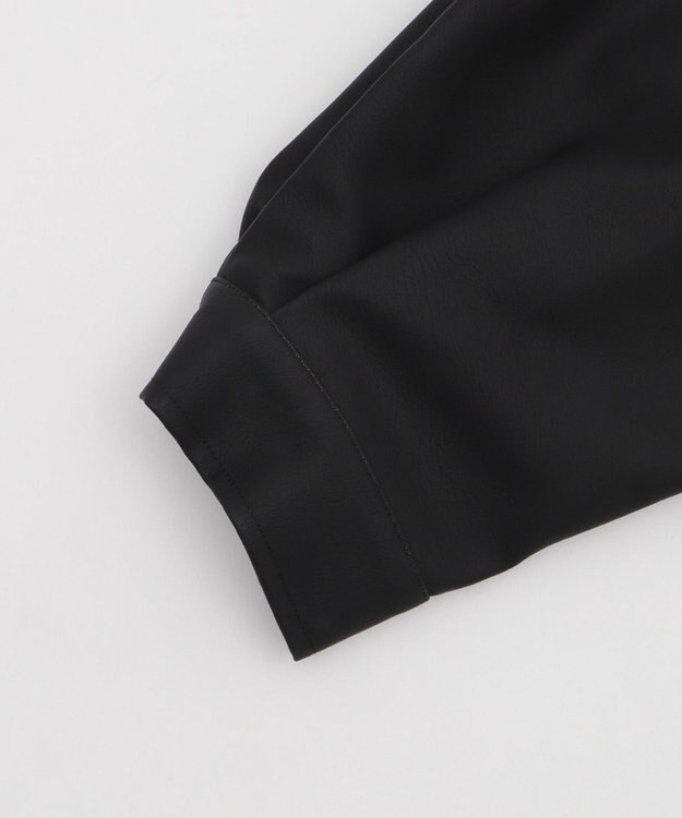 WEGO 【25年秋冬新作/ユニセックス着用ITEM/SMLサイズ展開】PUダブルZIPフライトブルゾン ブラック