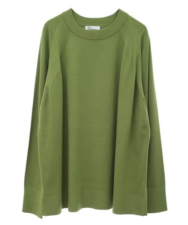 CRAFT STANDARD BOUTIQUE 洗える/とてもちラグランニットプルオーバー Green