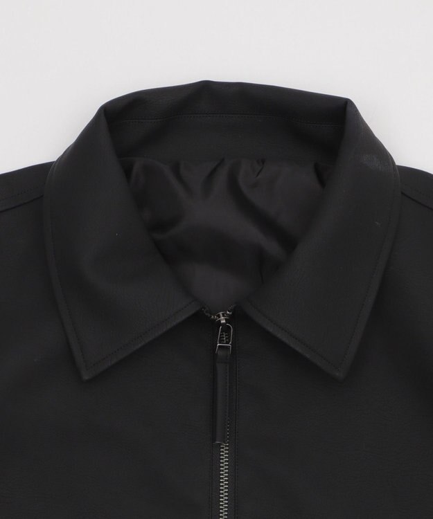 WEGO 【25年秋冬新作/ユニセックス着用ITEM/SMLサイズ展開】PUダブルZIPフライトブルゾン ブラック