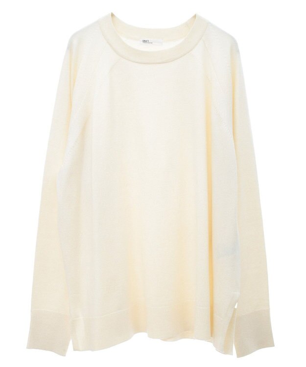CRAFT STANDARD BOUTIQUE 洗える/とてもちラグランニットプルオーバー Ivory