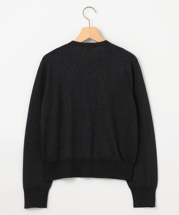 組曲 【WEB限定・2SET】5分袖ラメ入りアンサンブルニット ブラック系