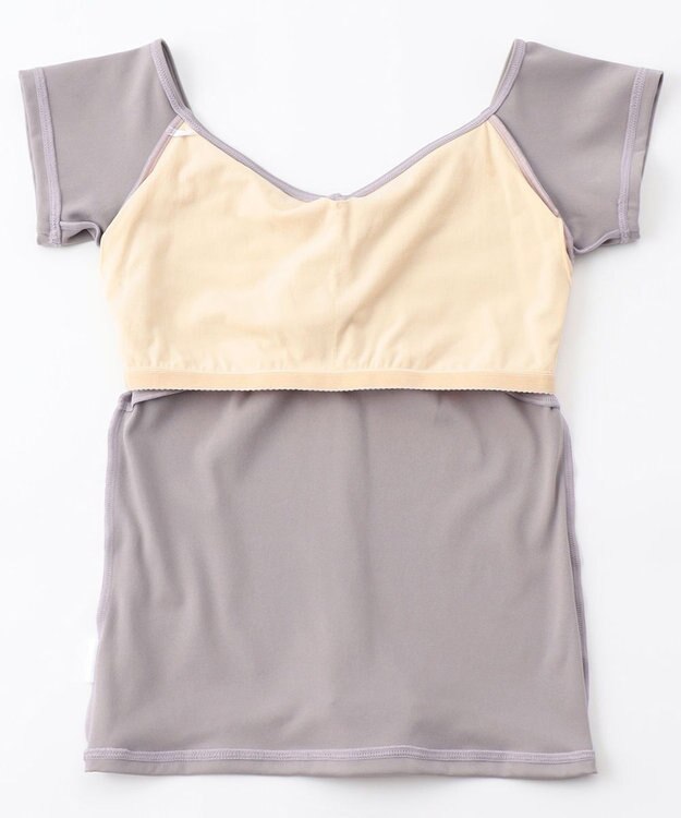 Chacott フレンチスリーブトップ グレージュ