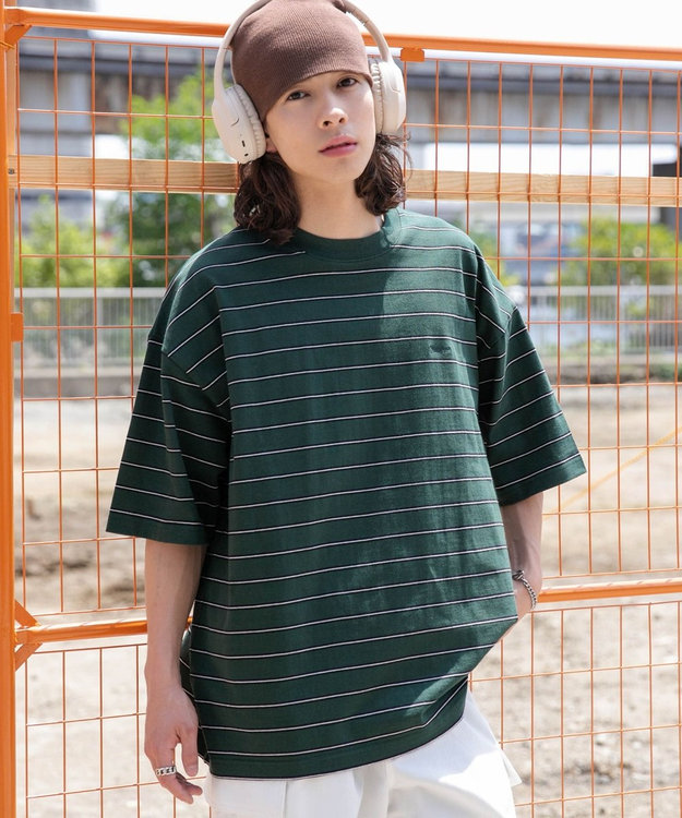 WEGO ワンポイントボーダーT 柄2