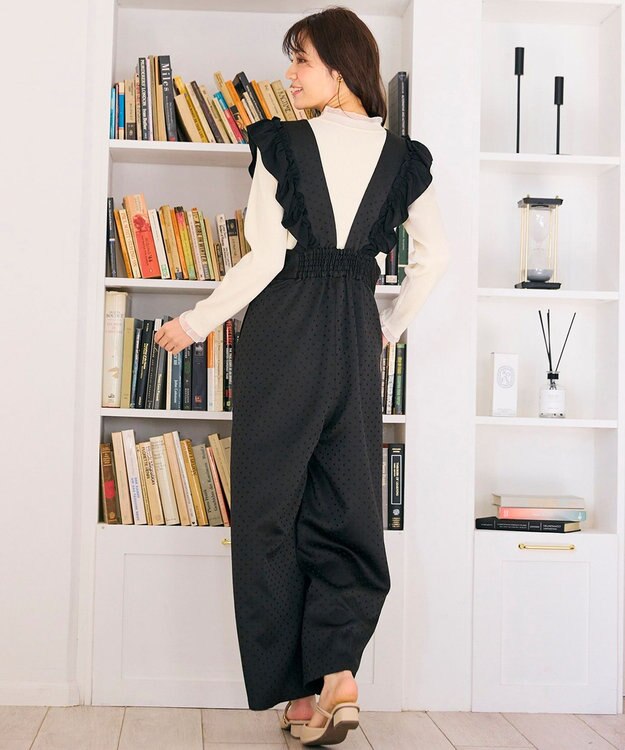 Feroux 【大好評につき追加生産決定！】フリルショルダードット サロペット ブラック系1