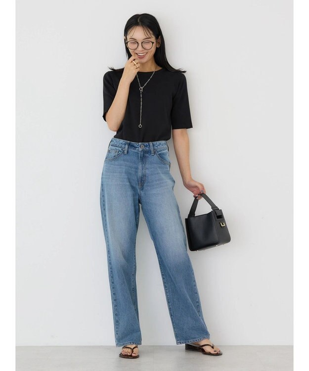 AMERICAN HOLIC ５分袖ニットプルオーバー Black