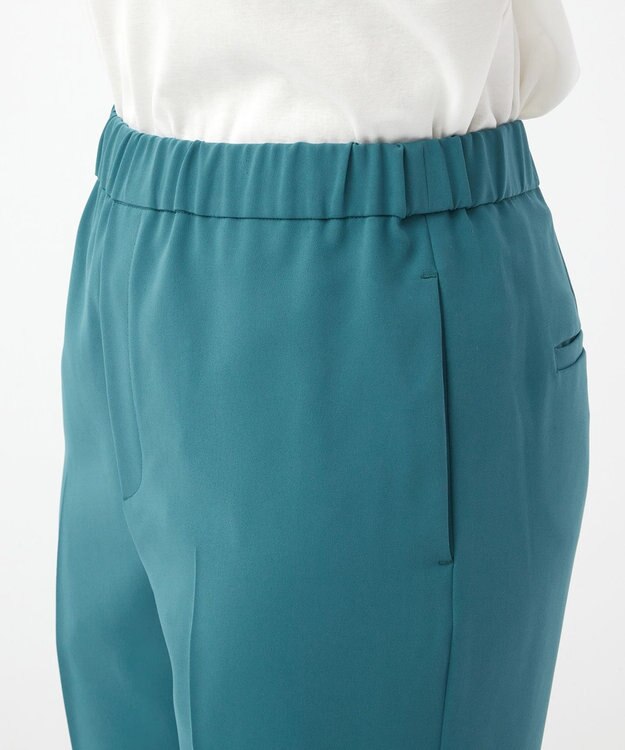 UNFILO 【ストレッチ/洗える】出会えるパンツ テーパード ライトグリーン系