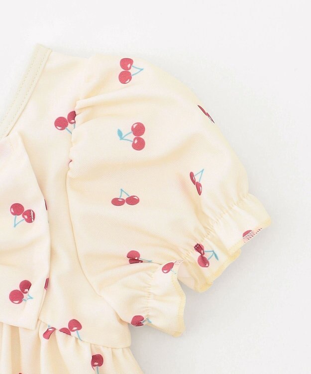 ANY KIDS 総柄 セパレート水着 エクリュ×ピンク（サクランボ）