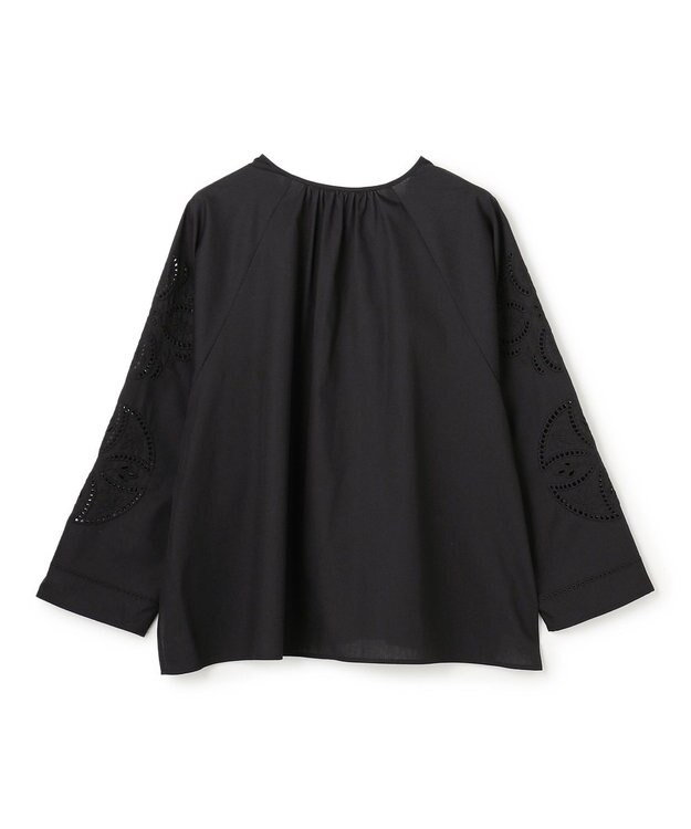 UNFILO L エンブロイダリー ブラウス ブラック