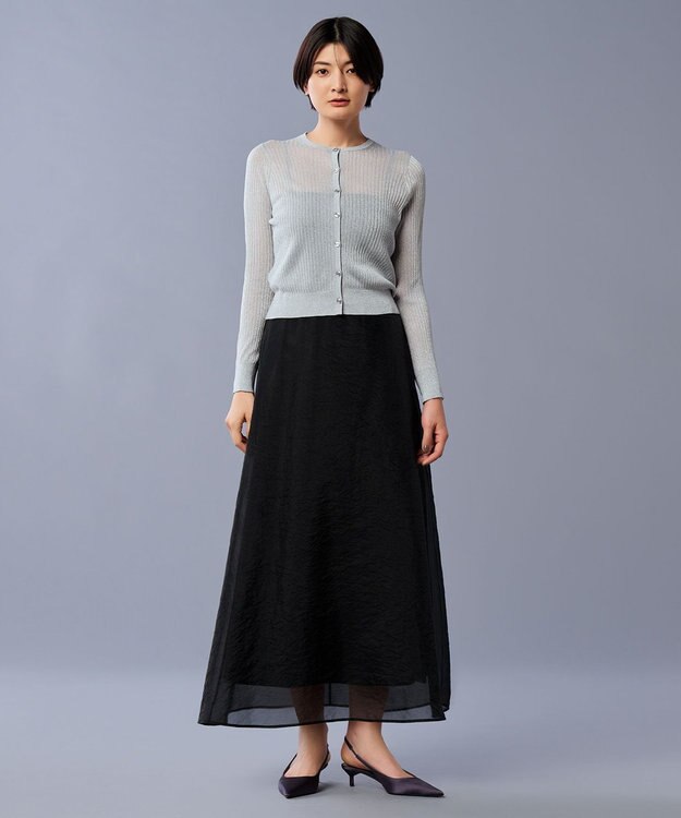 uncrave 【手洗い可】ラメ シアー ニット カーディガン（uncrave STANDARD） シルバー