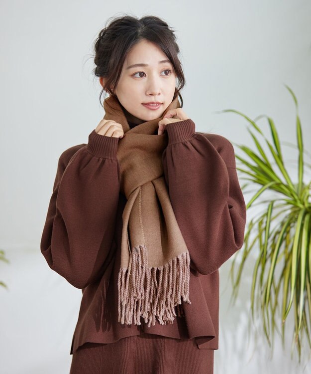 Tiaclasse 【洗える】大人上品なニットカーデ＋ワンピースセット ブラウン