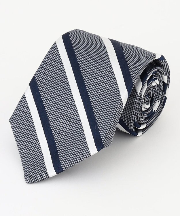 J.PRESS MEN 【FRESHERS COLLECTION】ダブルストライプネクタイ グレー系1