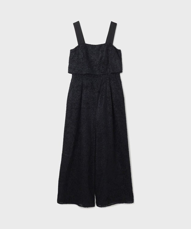 GRACE CONTINENTAL カットジャガードサロペット ブラック