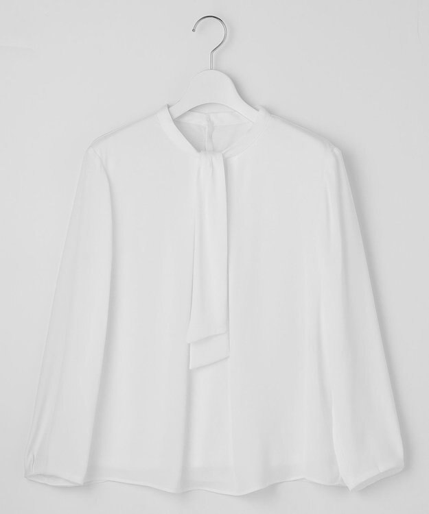 J.PRESS LADIES S ジョーゼット ボウタイ カットソー ホワイト系