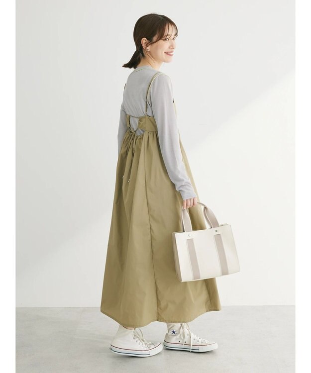 Green Parks 配色ステッチシアーリブプルオーバー Gray