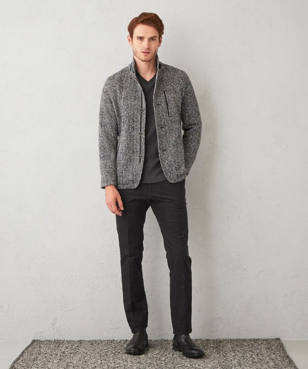 JOSEPH ABBOUD 【キングサイズ・裏起毛/ウエスト伸びる】オーガニックコットン2WAYストレッチカルゼ パンツ ブラック系