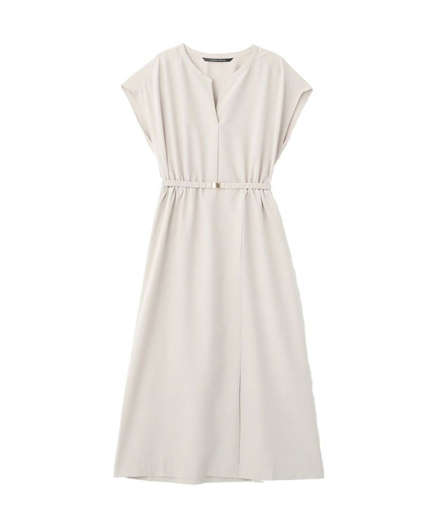 YECCA VECCA リネンライクスキッパーワンピース Light Beige