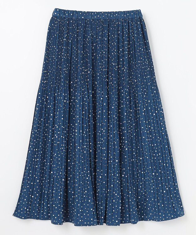 ANY 【2SET】ミニロゴトップス×ドットプリーツスカート セット ブルー×ブルー