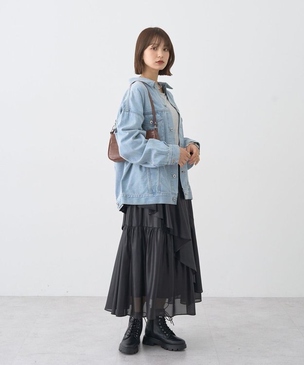 earth music&ecology ビッグデニムジャケット Light Indigo