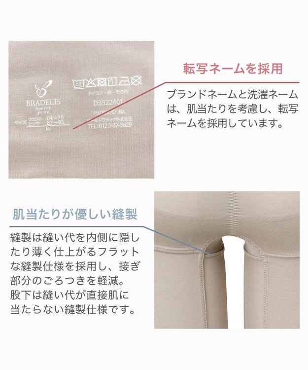 BRADELIS New York 【BRADELIS NewYork peace】綿混フィットレースガードル お尻と太ももの境目をしっかり作る補整ガードル グレージュ