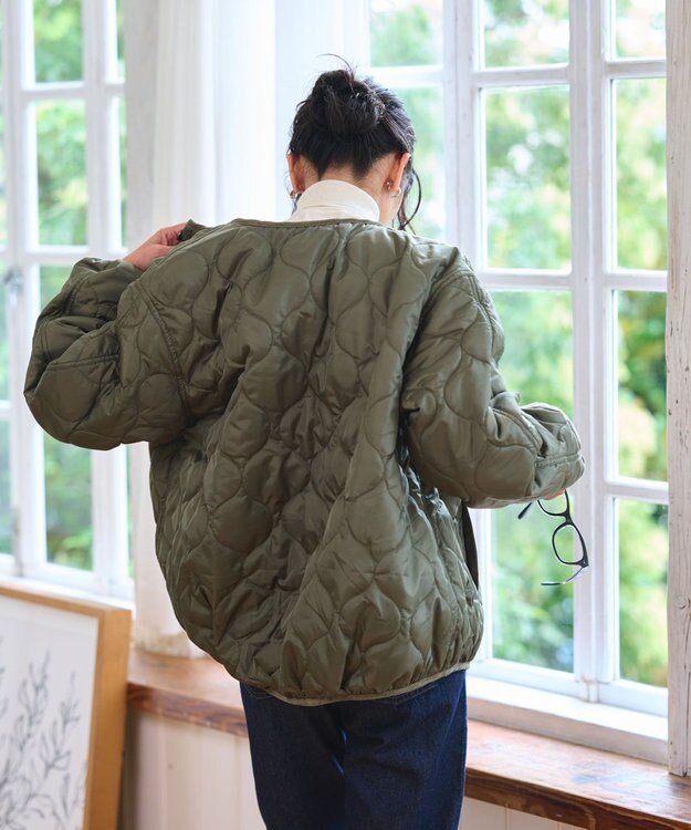 WEGO 【WEB限定/ 2025年秋冬新作】キルティングジャケット カーキ
