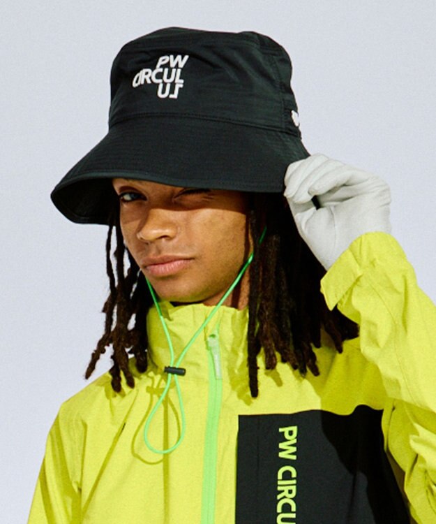 PW CIRCULUS 【耐水圧11000mm  / レイン対応】【UNISEX】NEW！レイン バケットハット  ゴルフ ブラック系