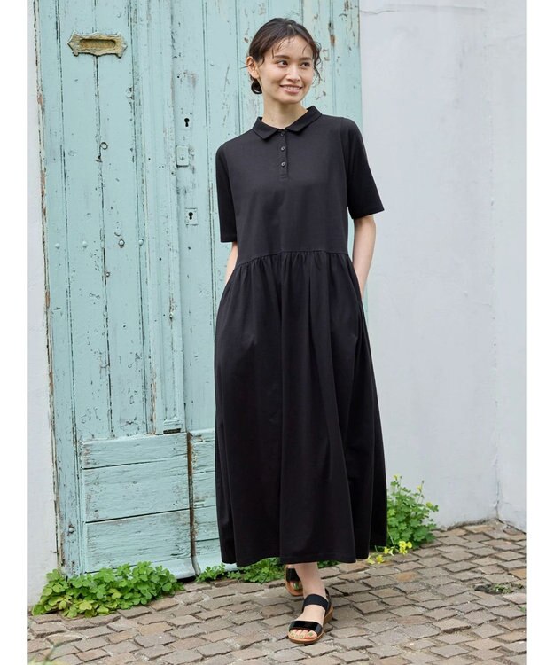 Green Parks ・ＳＵＧＡＲ　ＳＰＯＯＮ　ポロカットワンピース Black
